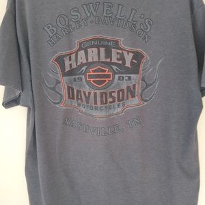 Vintage Harley Davidson graphic T-shirt Boswell's Nashville Tennessee XL Gray